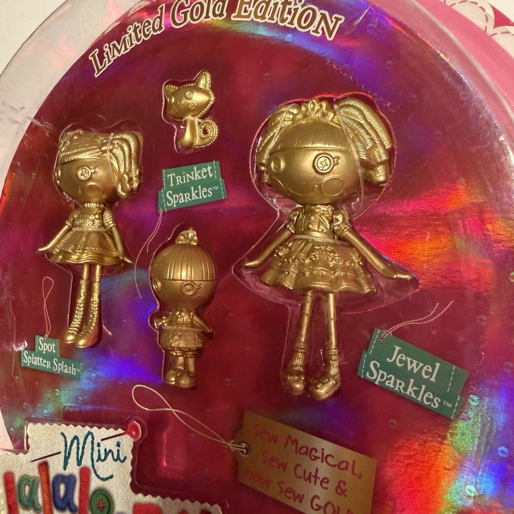 Mini Lalaloopsy Limited Gold Edition 3 Pack Spot Jewel Trinket Sparkles NIB